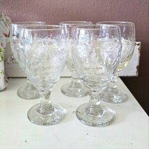 Vtg Fruit Shapes Water or Wine Glass